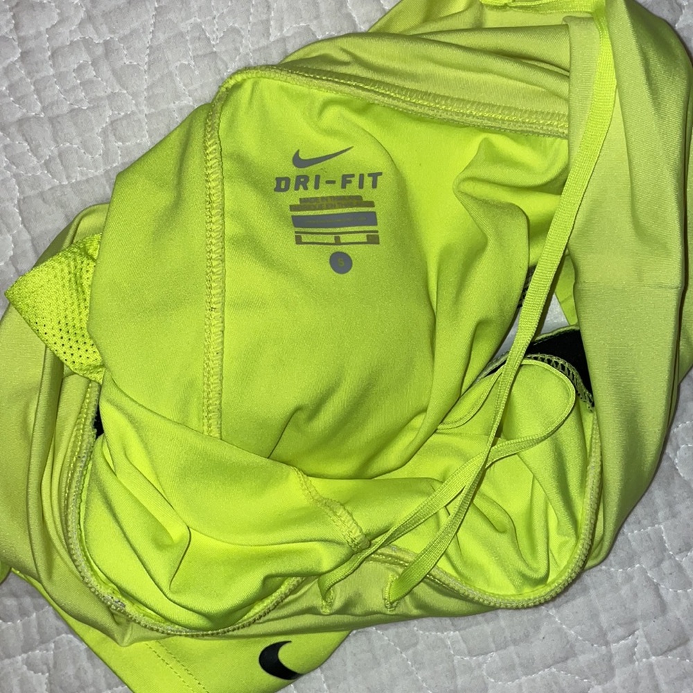 Neon Yellow High Waisted Nike Dri Fit Shorts - Picture 3 of 3